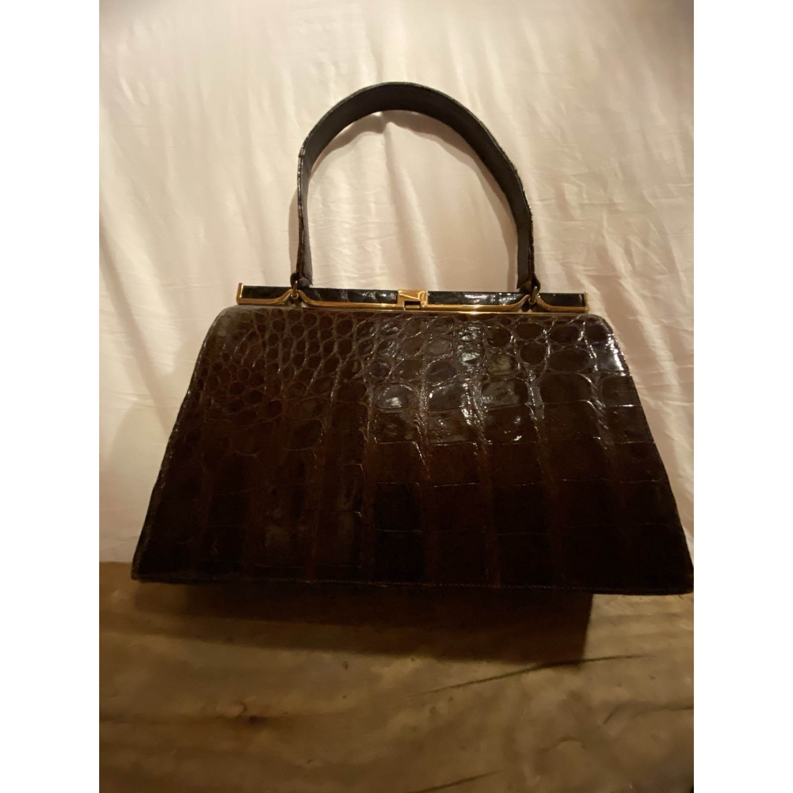 Womens Purses/Handbags 1960 Crocodile Vtg Design Bellestone W/ Coin Purse
